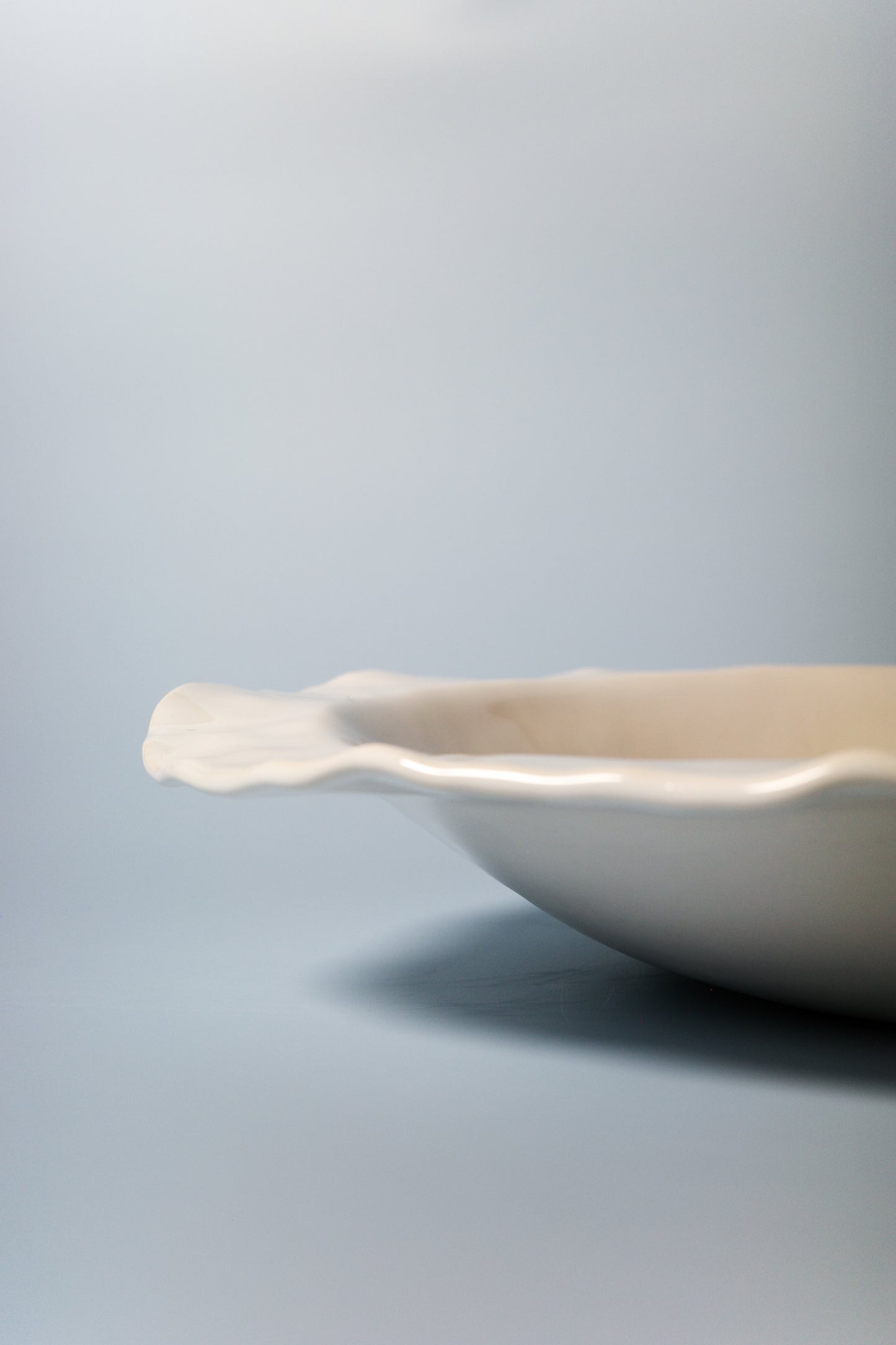 Rimmed Handbuilt Plate (Snow)