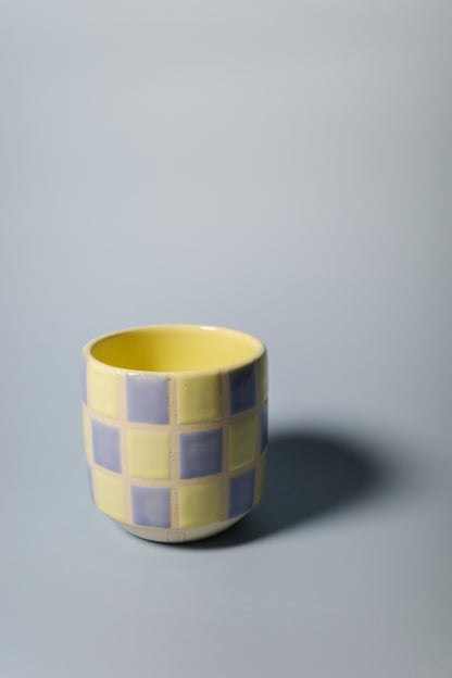 Angled Cup (Checkered Yellow/Lavender)
