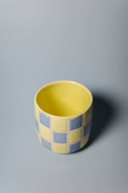 Angled Cup (Checkered Yellow/Blue)