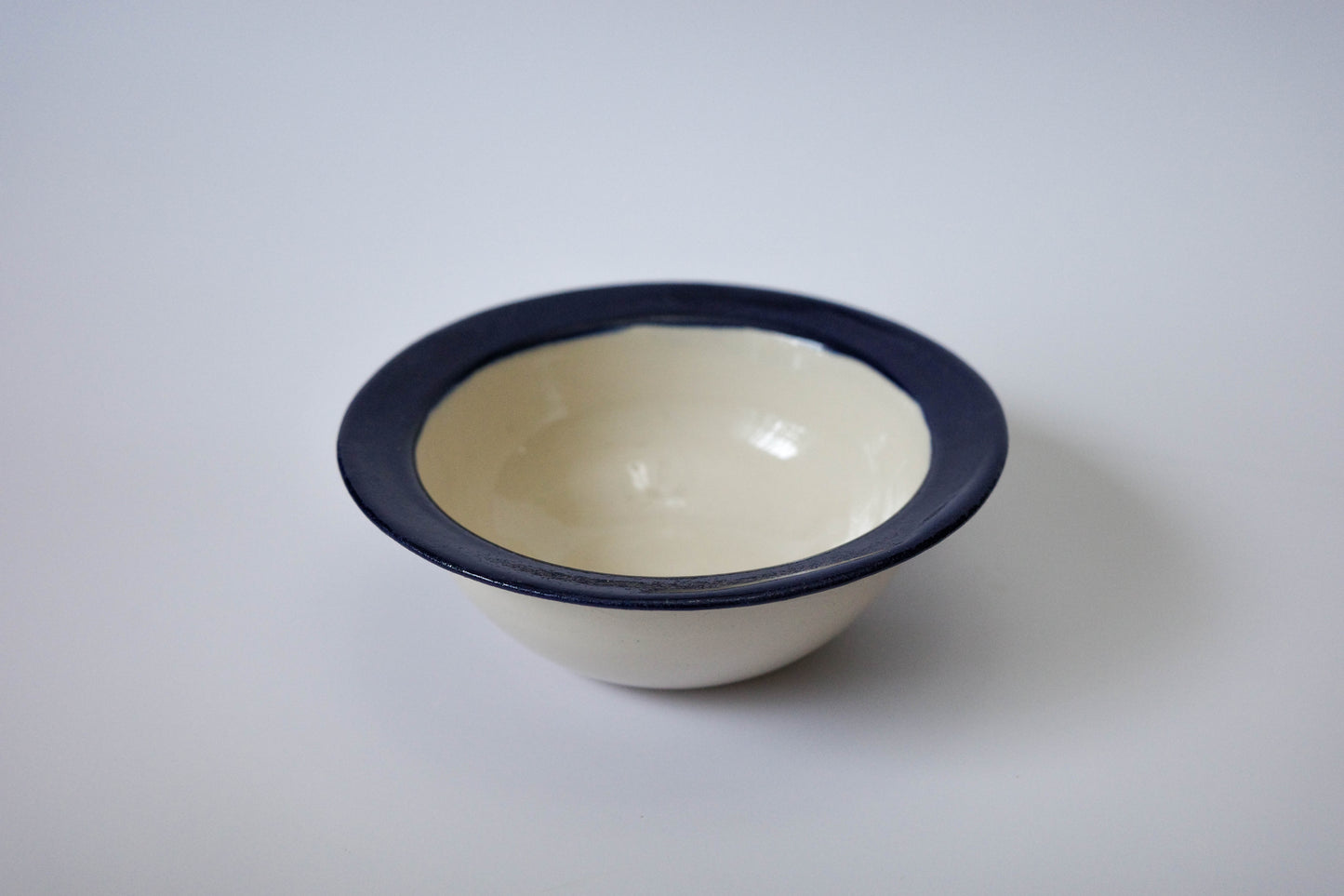 blue rimmed bowl