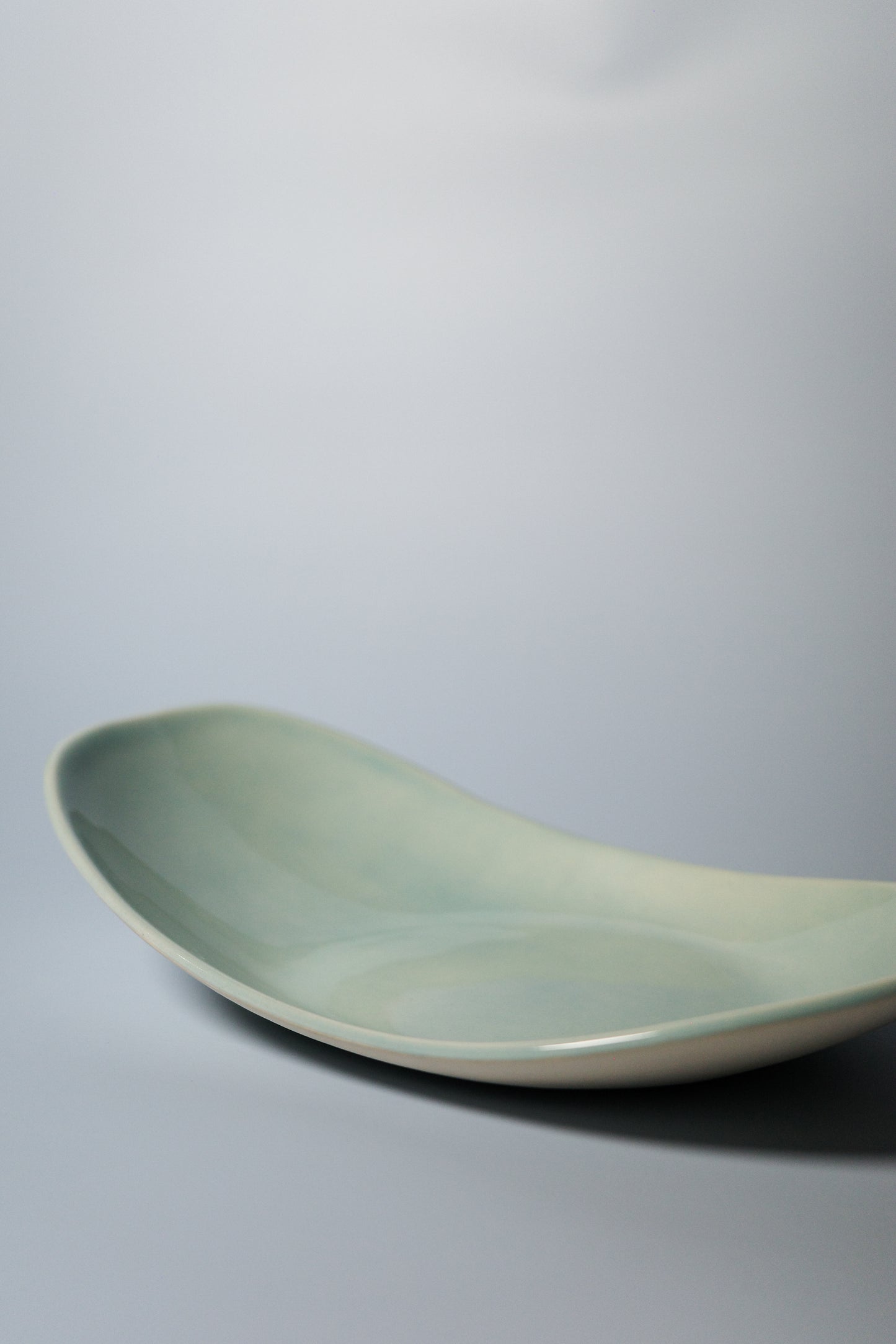 Long Handbuilt Plate (Seafoam)