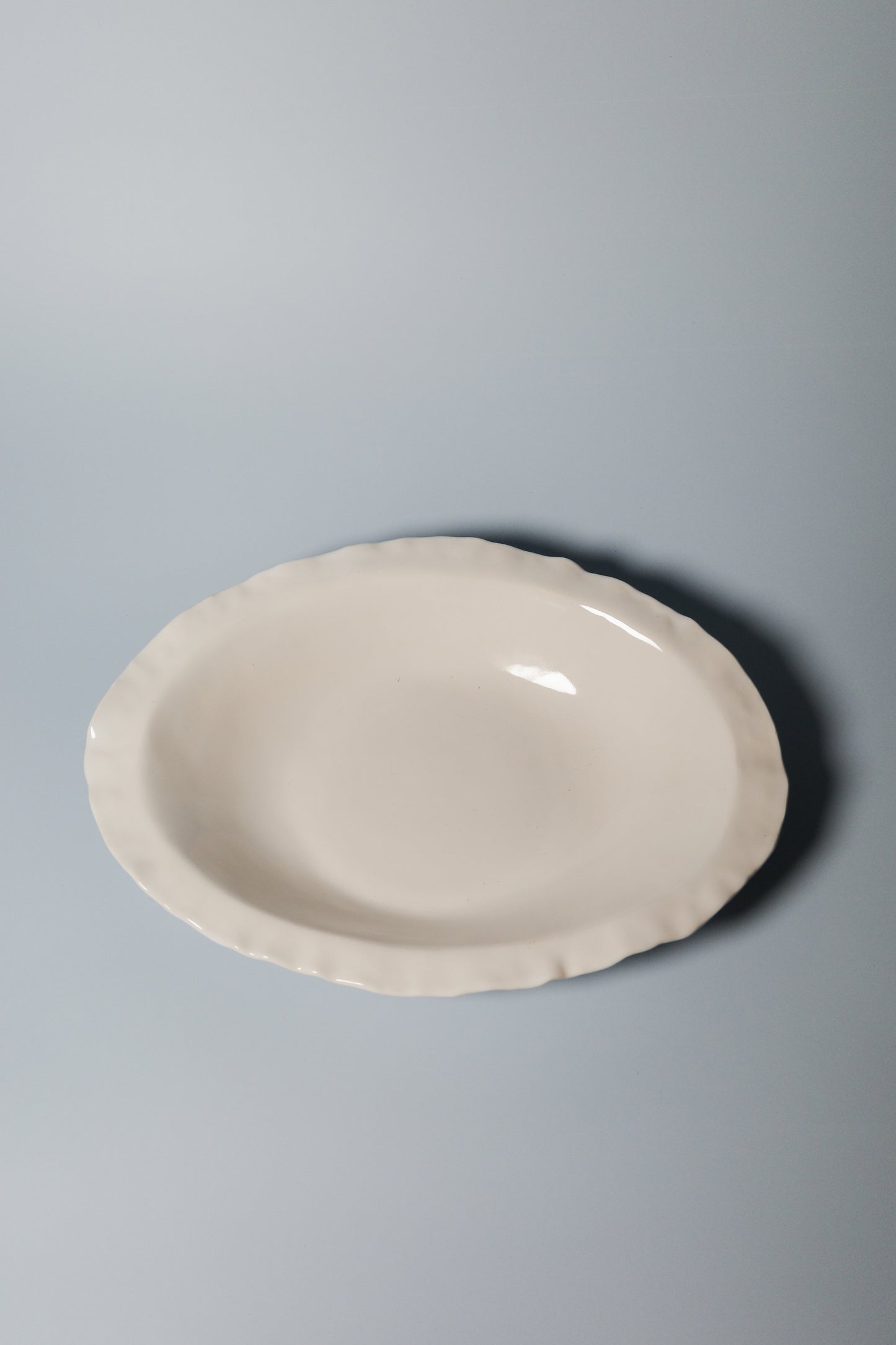 Rimmed Handbuilt Plate (Snow)