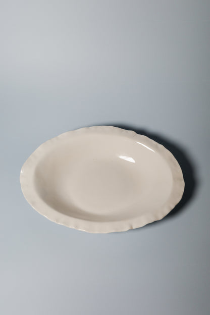Rimmed Handbuilt Plate (Snow)