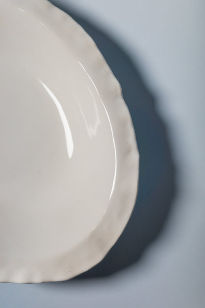 Rimmed Handbuilt Plate (Snow)