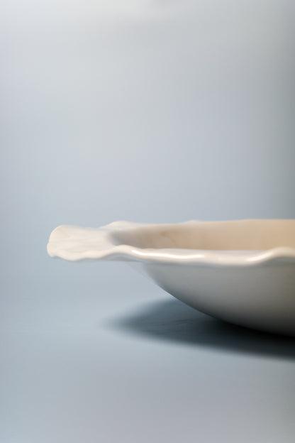 Rimmed Handbuilt Plate (Snow)