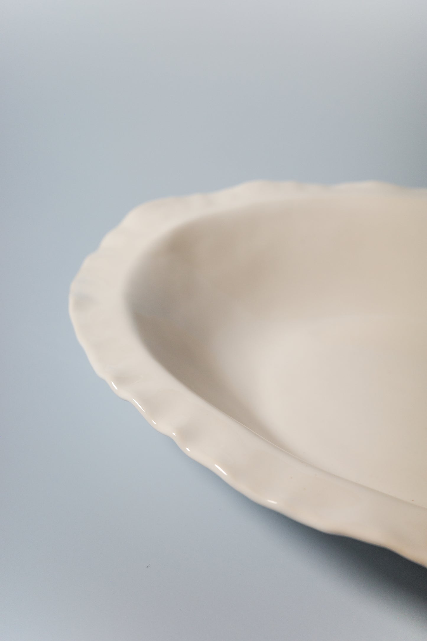 Rimmed Handbuilt Plate (Snow)