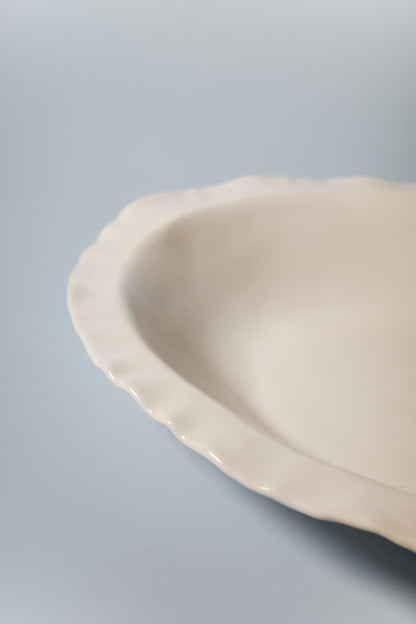 Rimmed Handbuilt Plate (Snow)