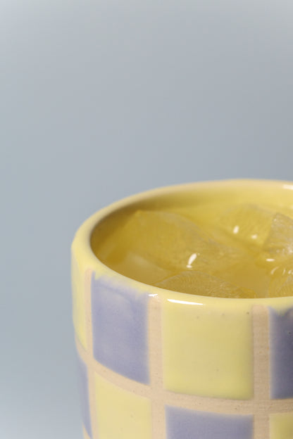 Angled Cup (Checkered Yellow/Lavender)
