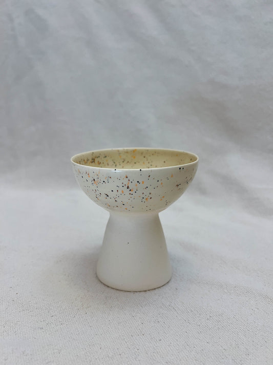 speckled tall footed bowl