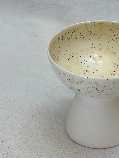 speckled tall footed bowl