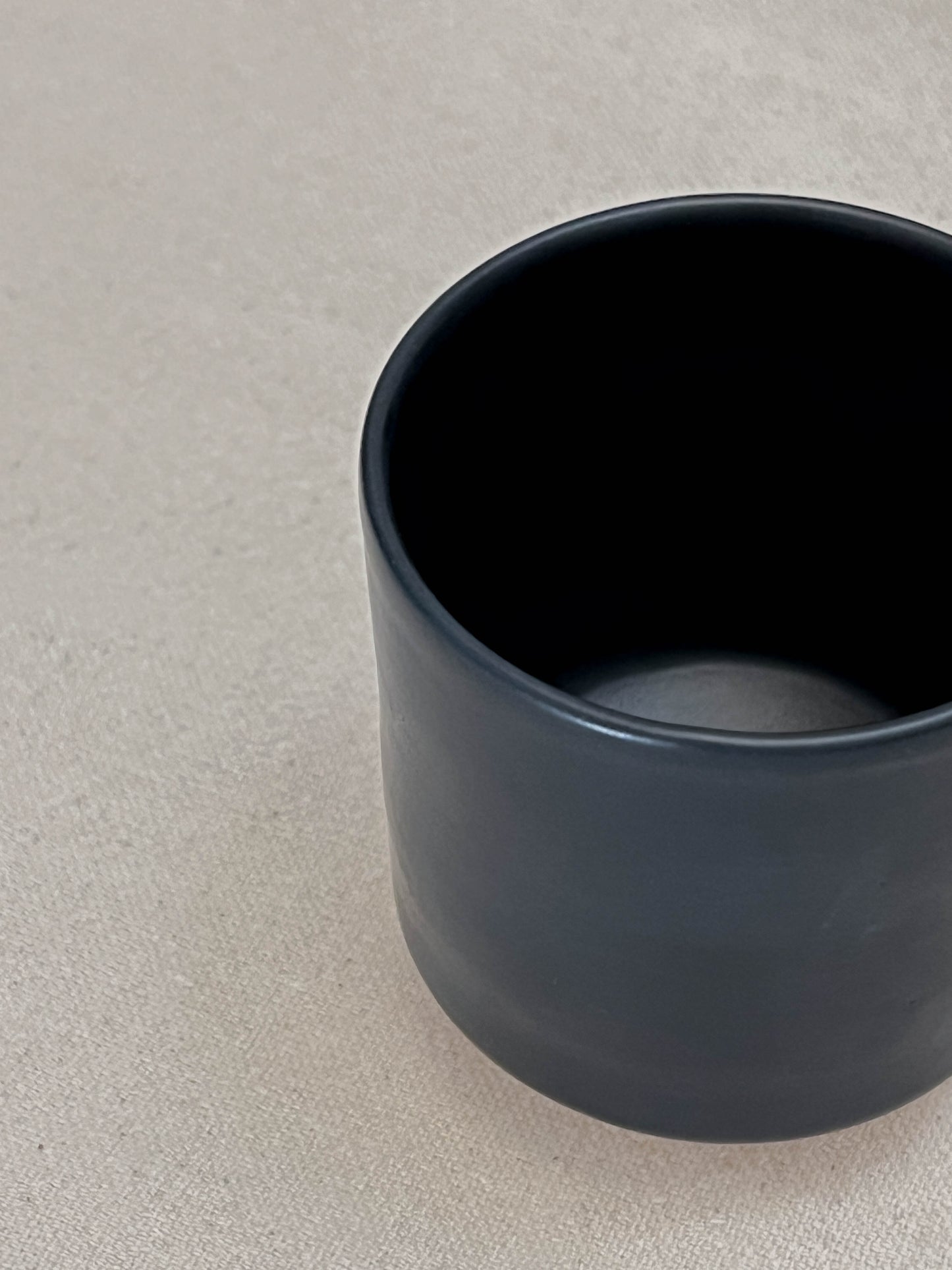 matte black angled cup