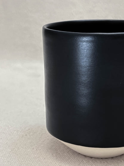 matte black angled cup