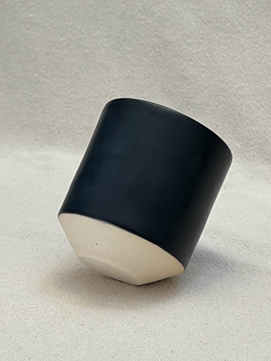 matte black angled cup