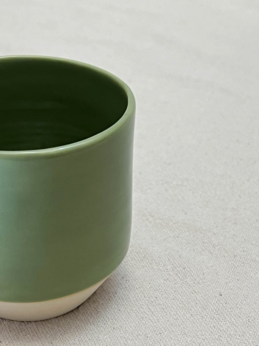 green angled cup