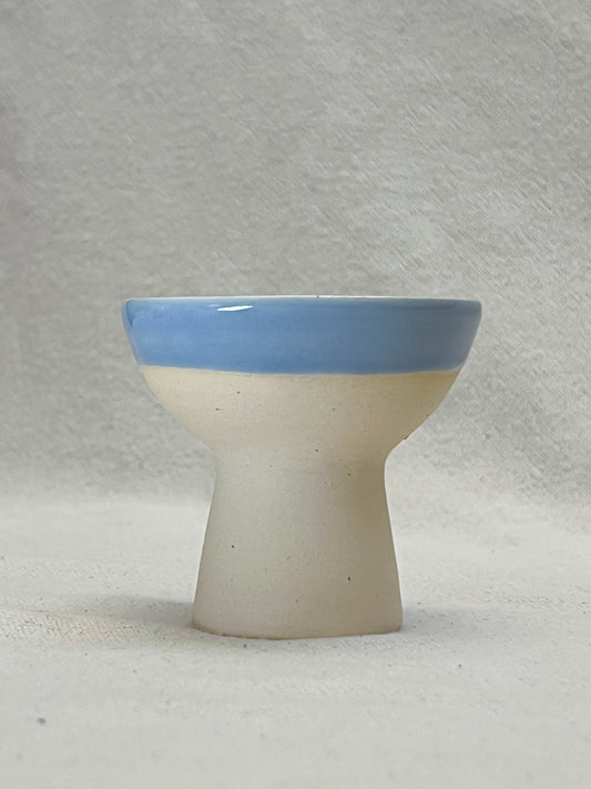 blue tall footed bowl