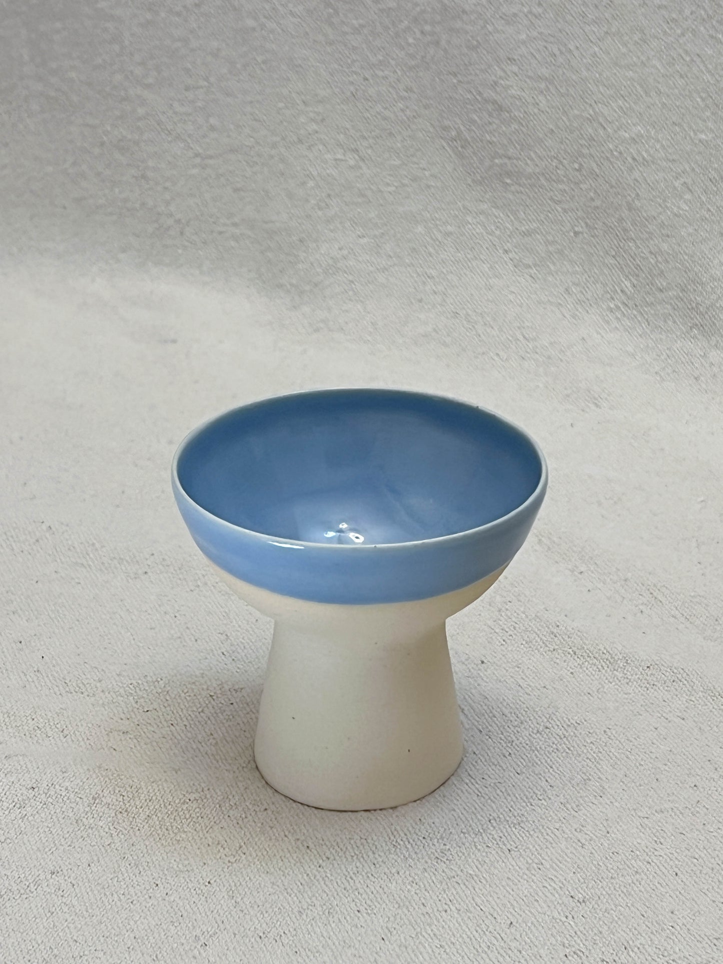 blue tall footed bowl