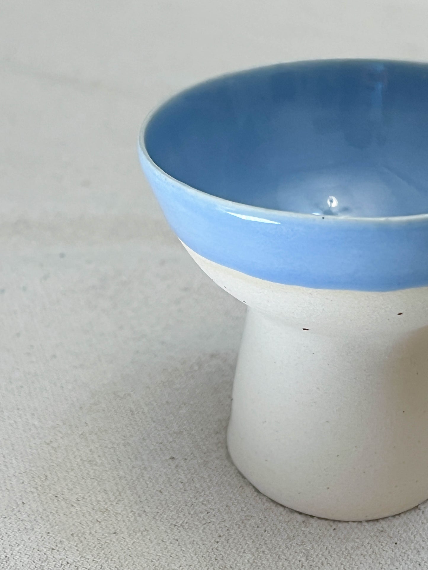 blue tall footed bowl