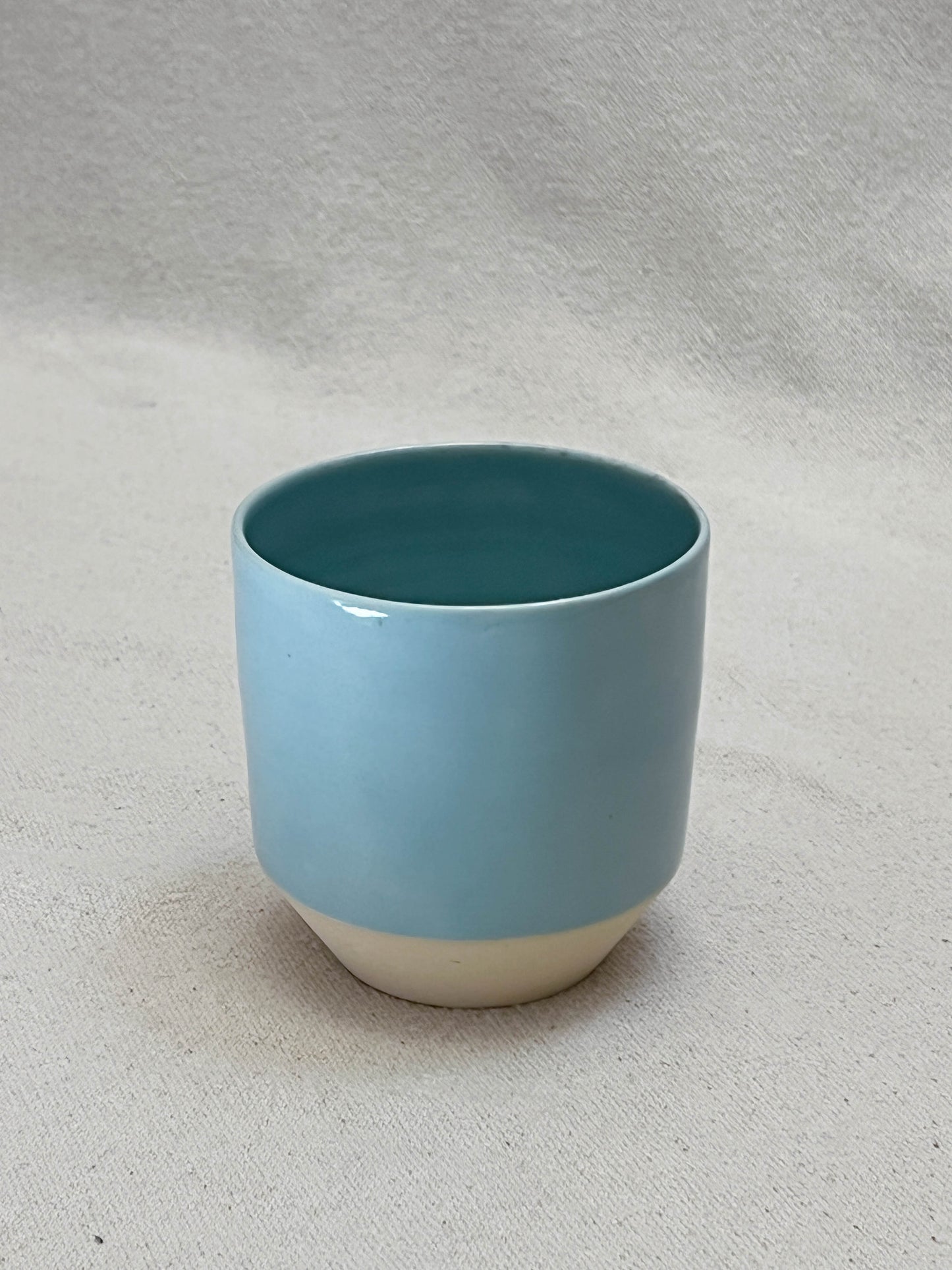 blue angled cup