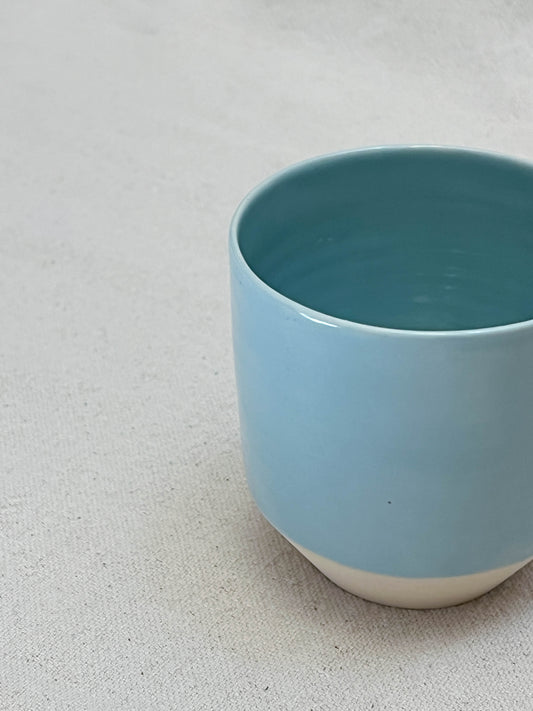 blue angled cup