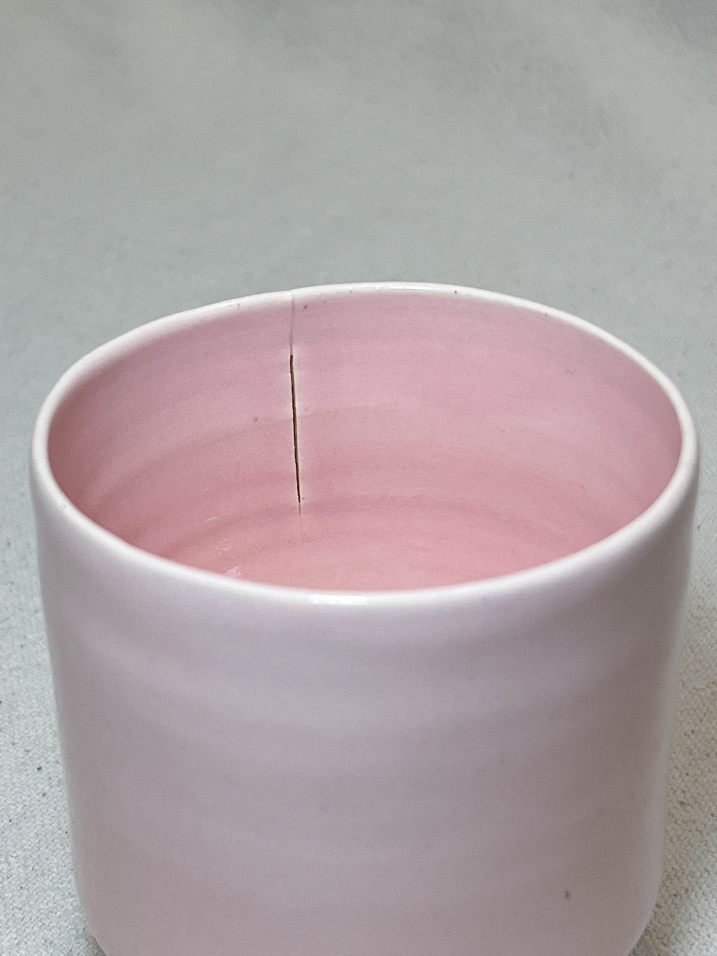 pink angled cup