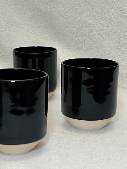 black angled cup (seconds)