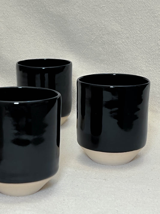 black angled cup